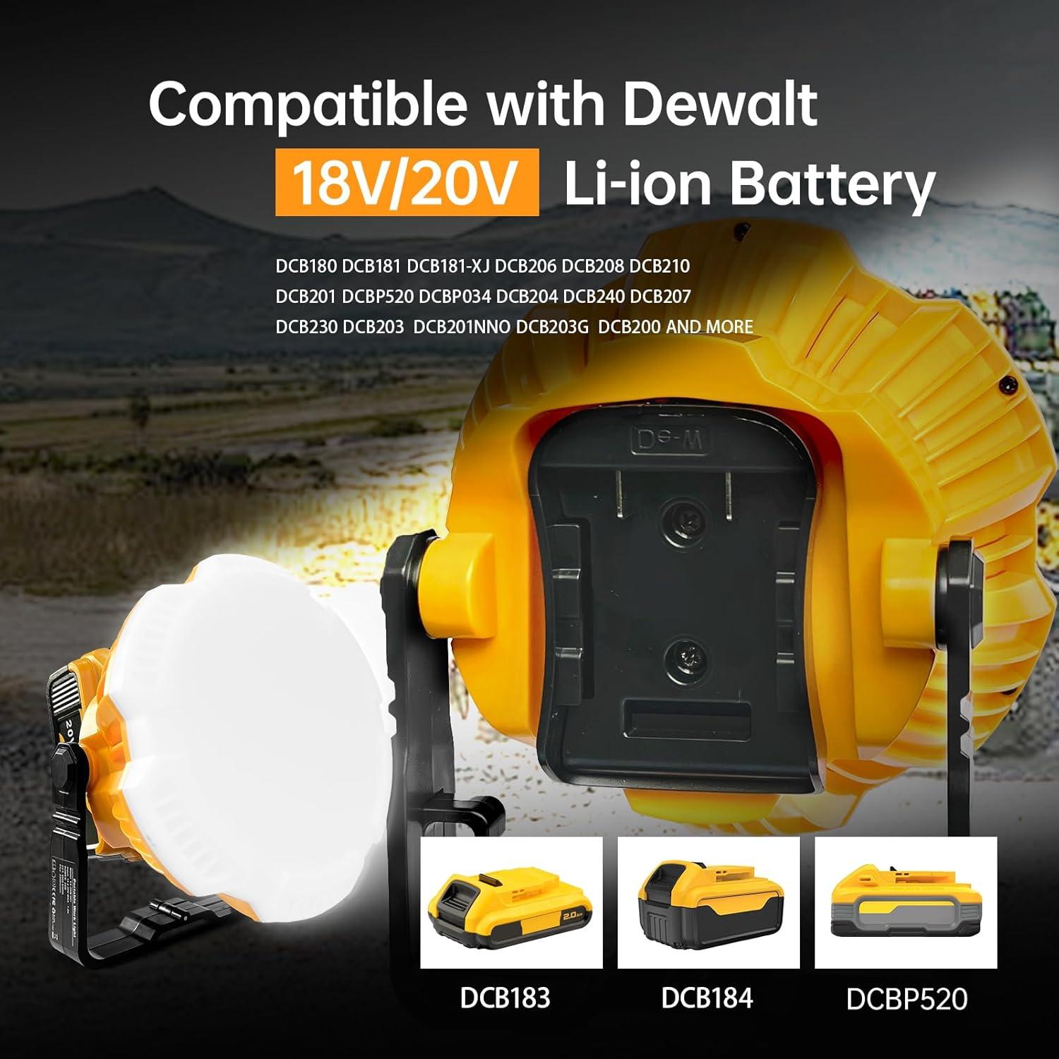 Linterna LED 24W Gruecoinno para Batería Dewalt 20V - 4 Modos