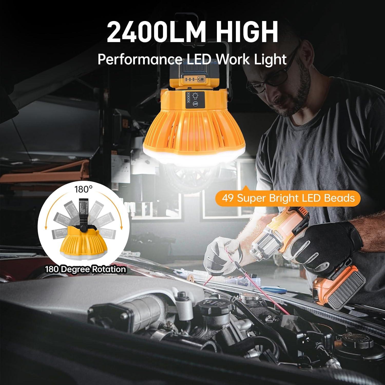 Linterna LED 24W Gruecoinno para Batería Dewalt 20V - 4 Modos