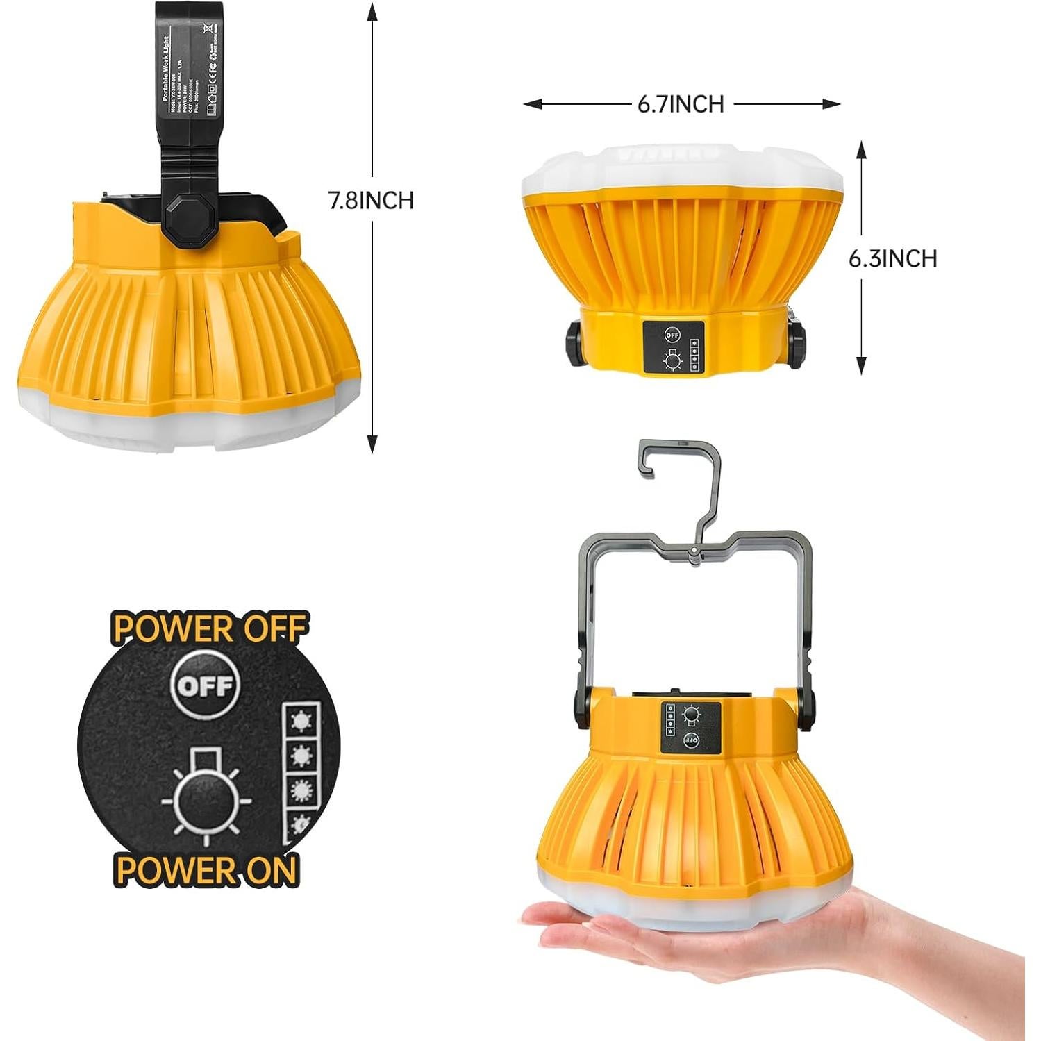 Linterna LED 24W Gruecoinno para Batería Dewalt 20V - 4 Modos