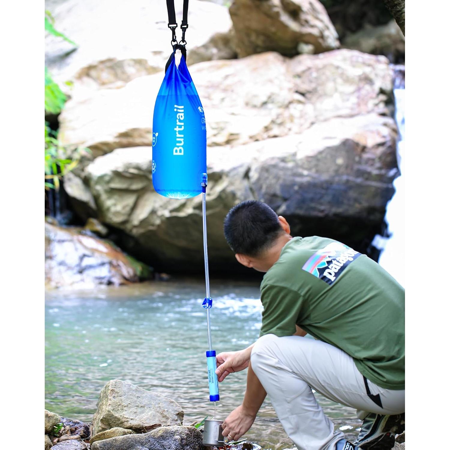 Sistema de Filtración de Agua Burtrail 8L Portátil para Camping
