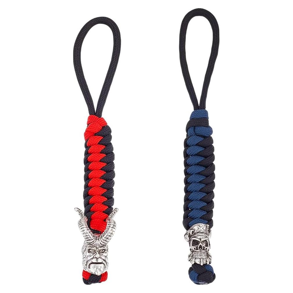 2 Lanyards Paracord HOBBIESAY Nylon Morado y Negro 49.9g