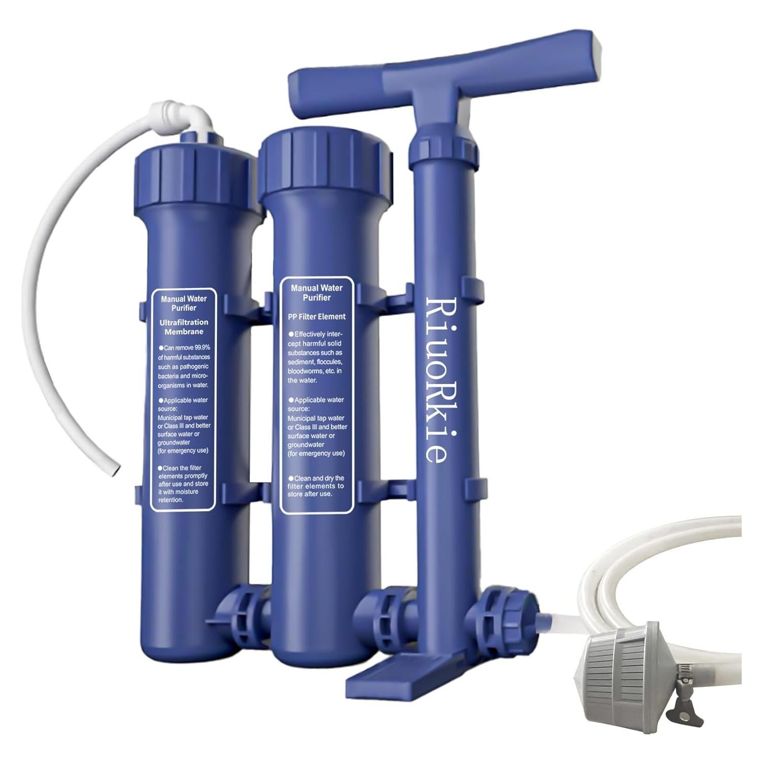 Purificador de Agua RIUORKIE 3 Etapas 1.5L/min Camping Emergencia