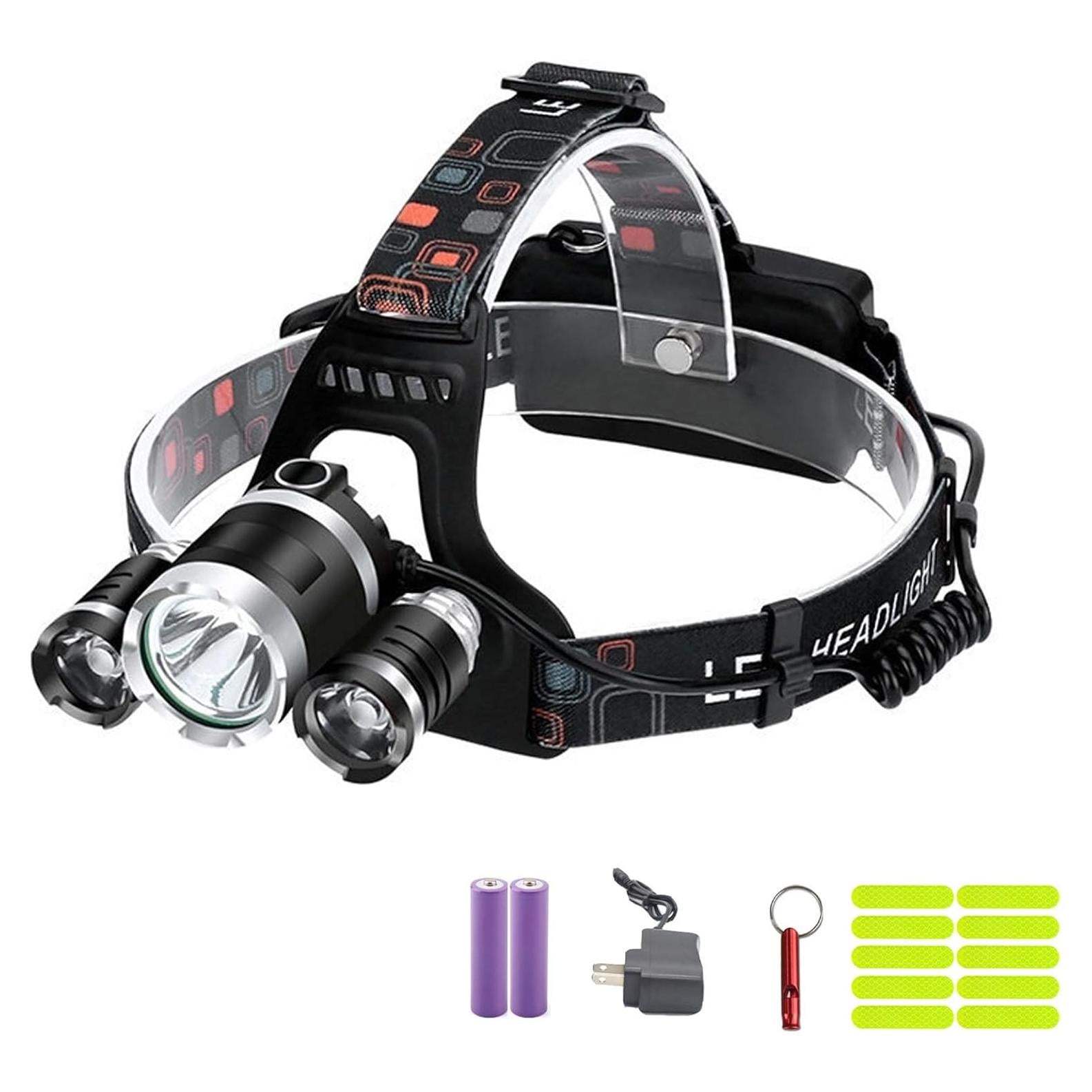 Linterna Frontal LED Recargable WalkThree - Impermeable 90°