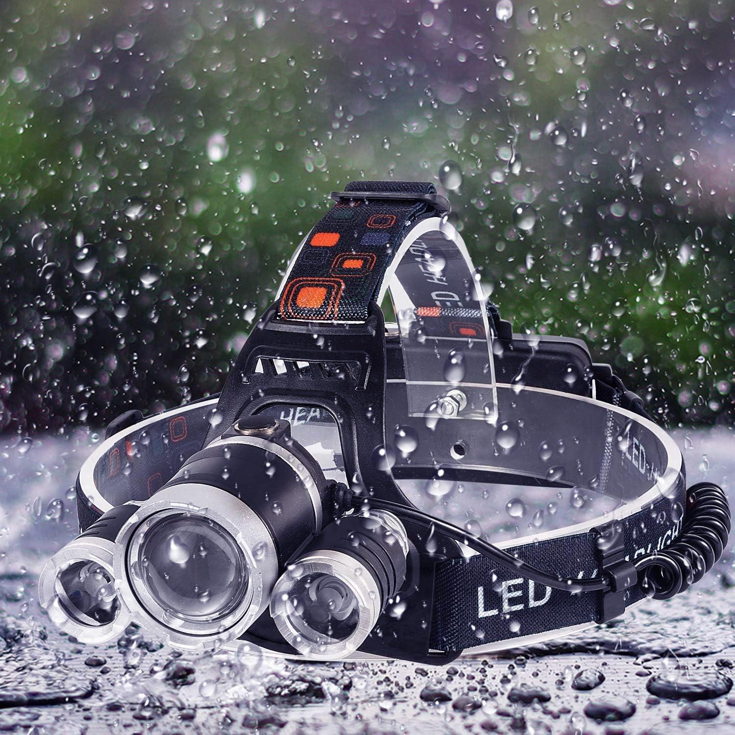 Linterna Frontal LED Recargable WalkThree - Impermeable 90°