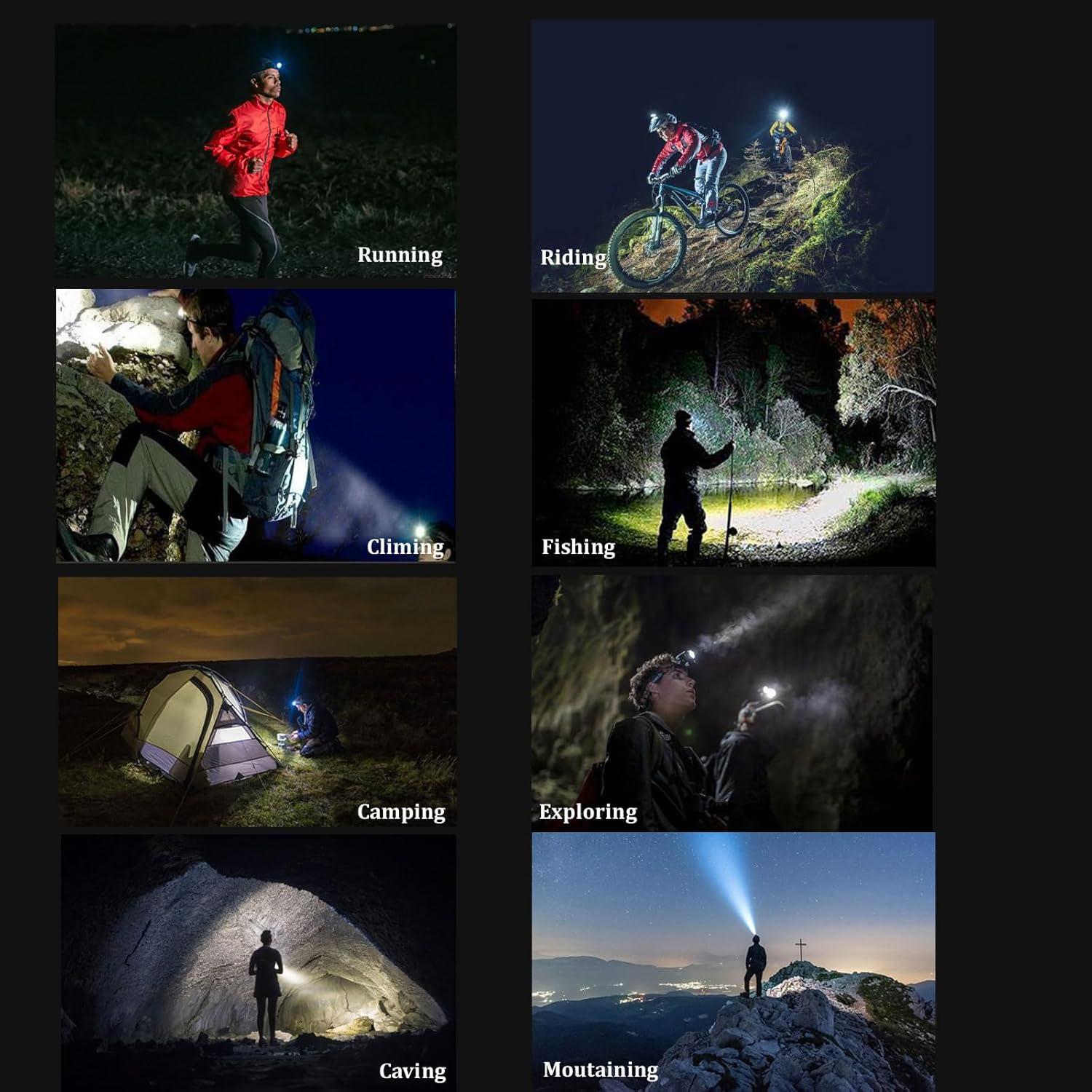 Linterna Frontal LED Recargable WalkThree - Impermeable 90°