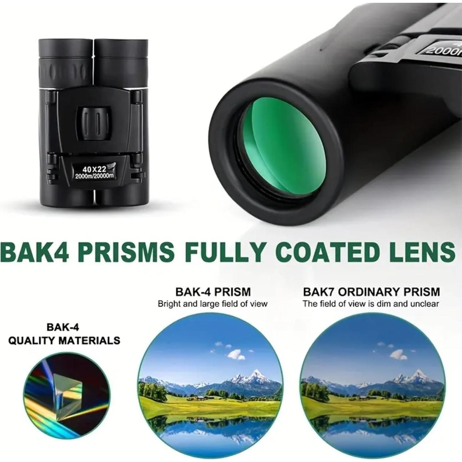 Binoculares Compactos 10x22 Hadiat + Pulsera Paracord 7 en 1