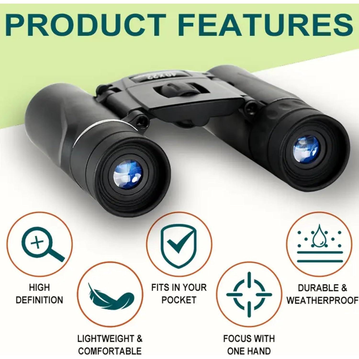 Binoculares Compactos 10x22 Hadiat + Pulsera Paracord 7 en 1