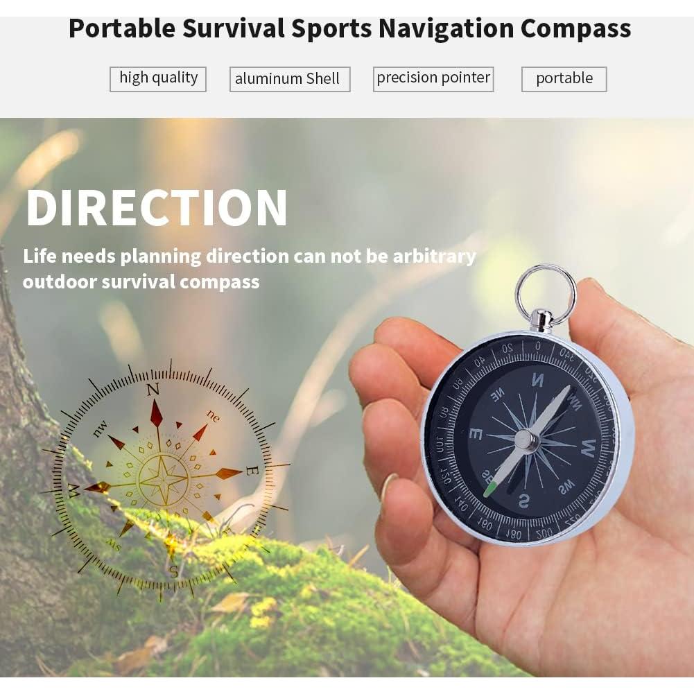 Brújula de bolsillo VGEBY para camping y senderismo - Aluminio