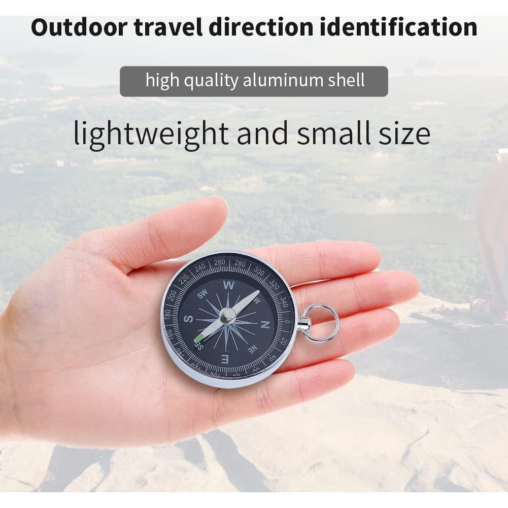Brújula de bolsillo VGEBY para camping y senderismo - Aluminio