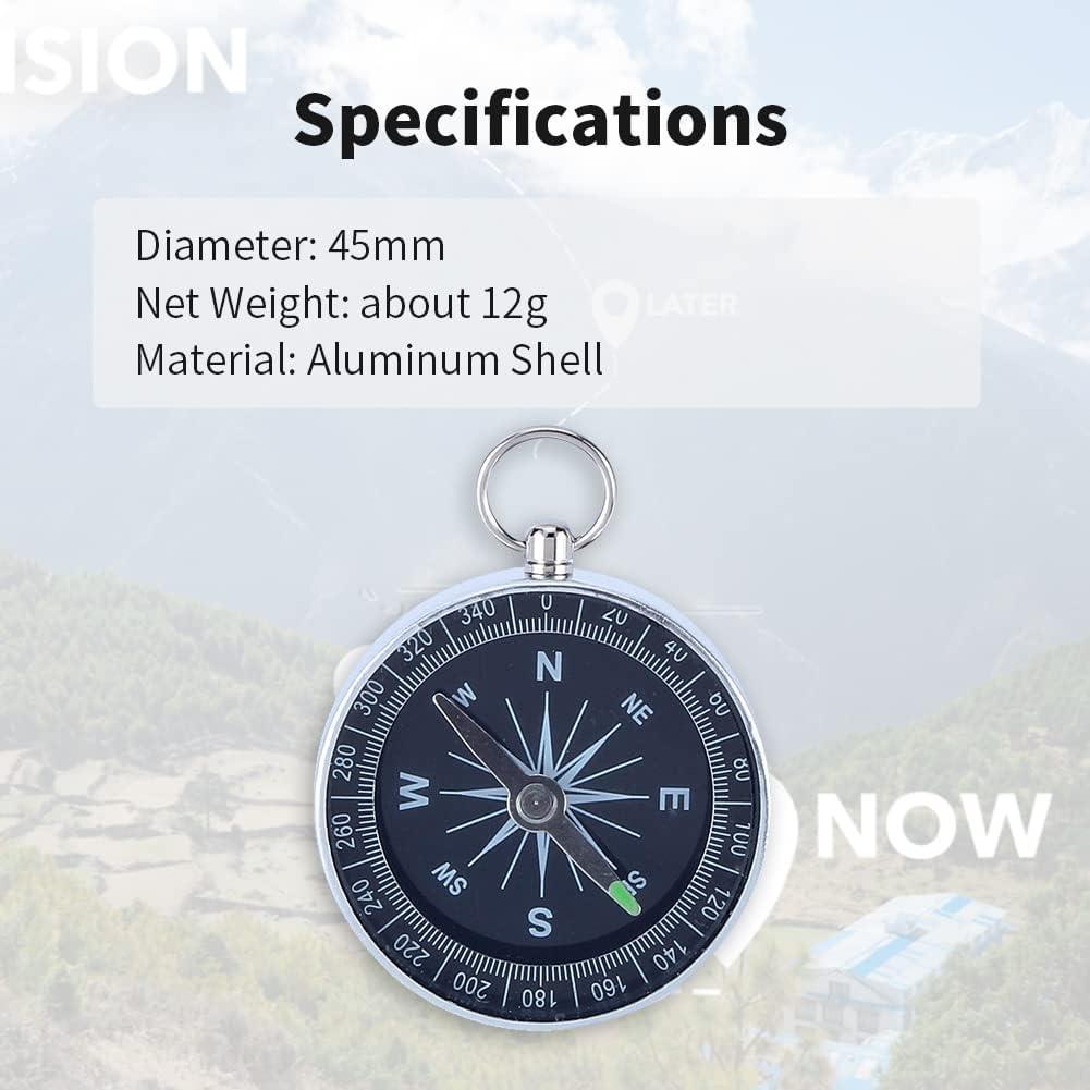 Brújula de bolsillo VGEBY para camping y senderismo - Aluminio