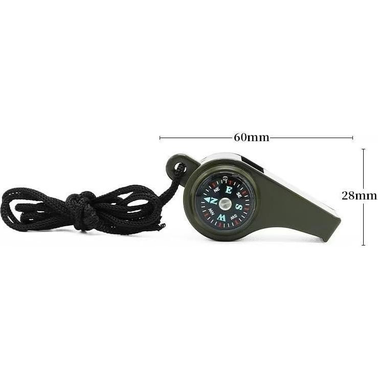 Silbato de Supervivencia 3-en-1 TIANMIMISM con Brújula y Termómetro