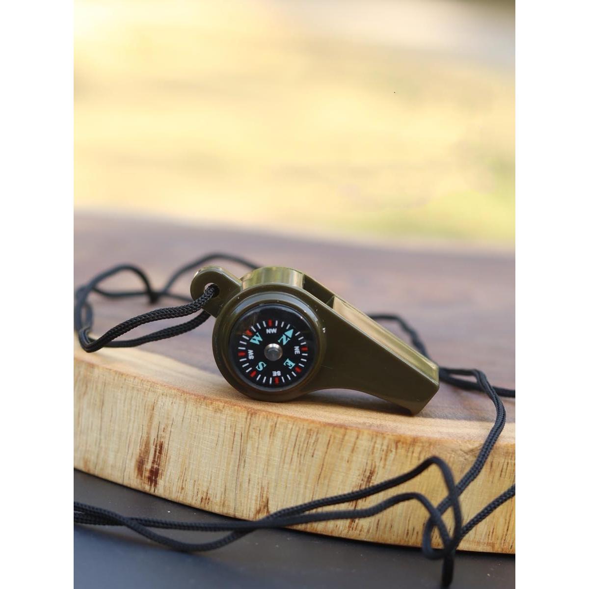 Silbato de Supervivencia 3-en-1 TIANMIMISM con Brújula y Termómetro