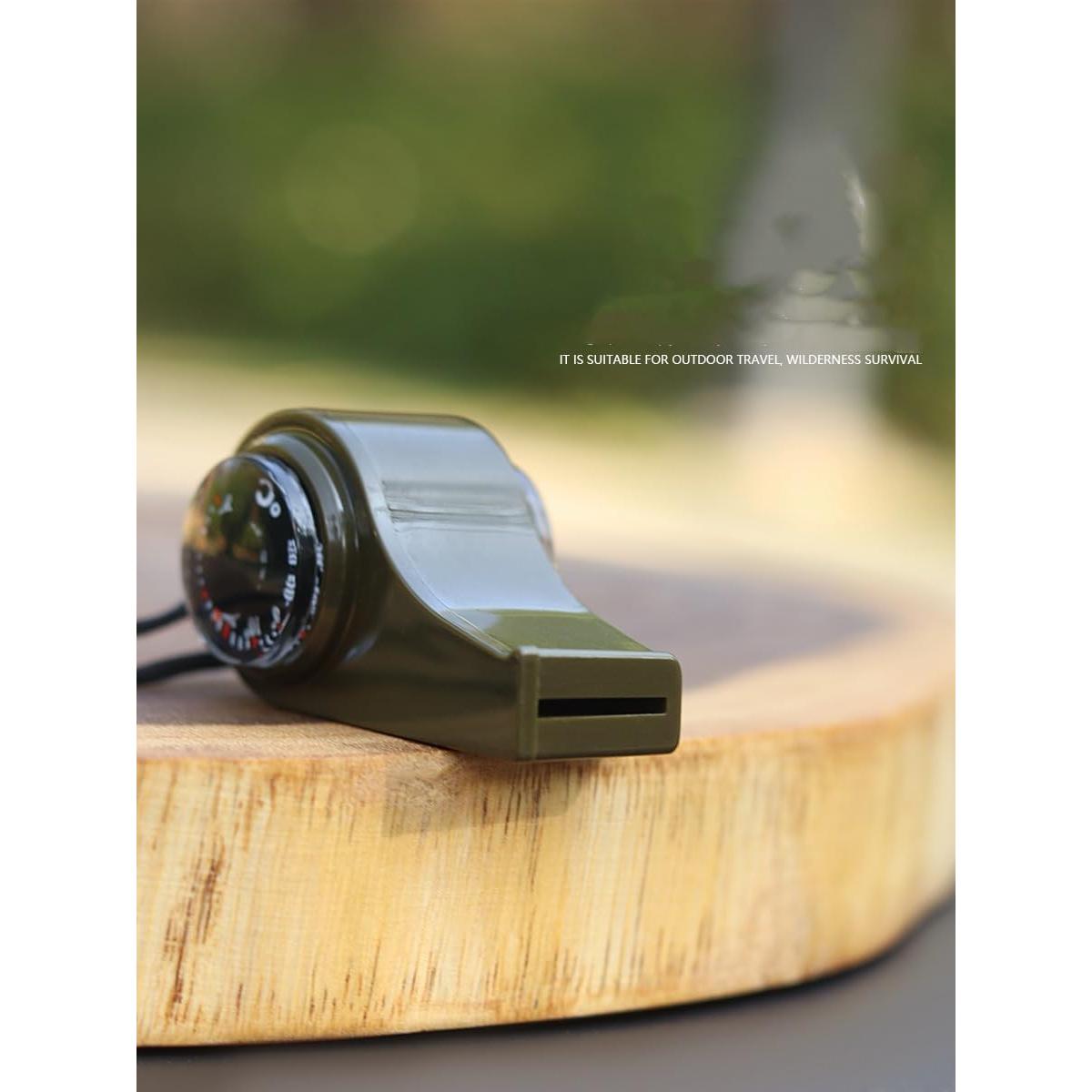 Silbato de Supervivencia 3-en-1 TIANMIMISM con Brújula y Termómetro
