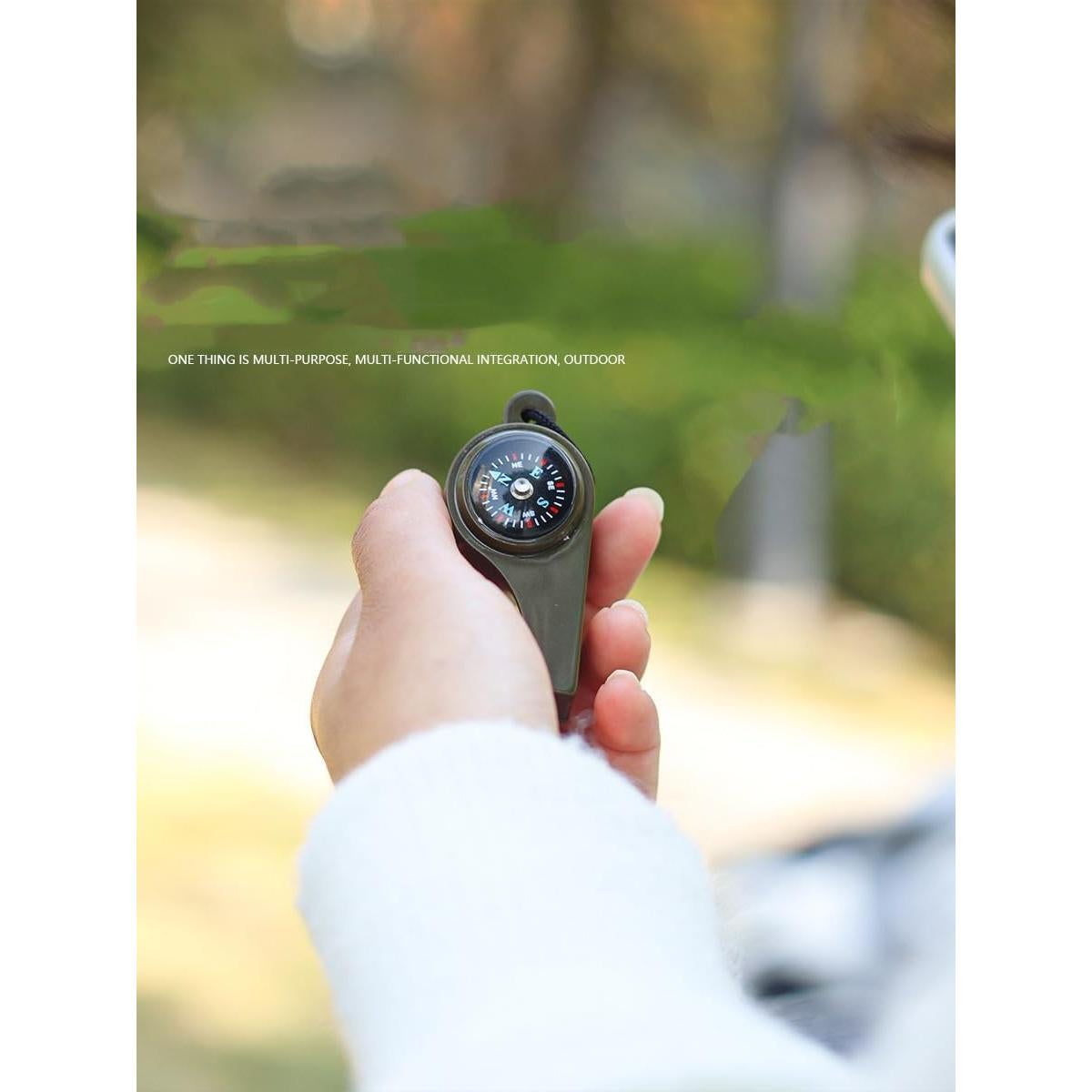 Silbato de Supervivencia 3-en-1 TIANMIMISM con Brújula y Termómetro