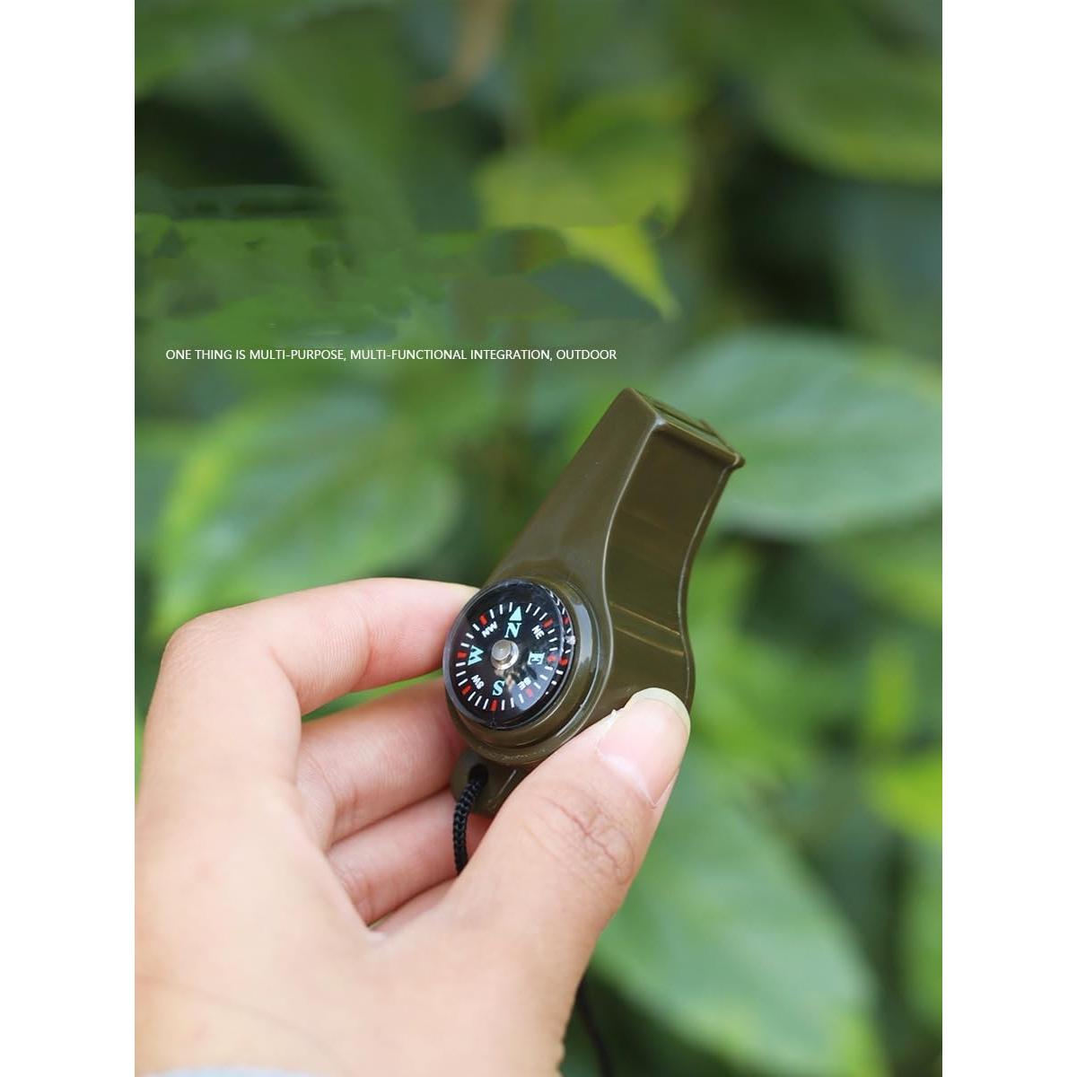 Silbato de Supervivencia 3-en-1 TIANMIMISM con Brújula y Termómetro