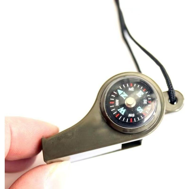 Silbato de Supervivencia 3-en-1 TIANMIMISM con Brújula y Termómetro