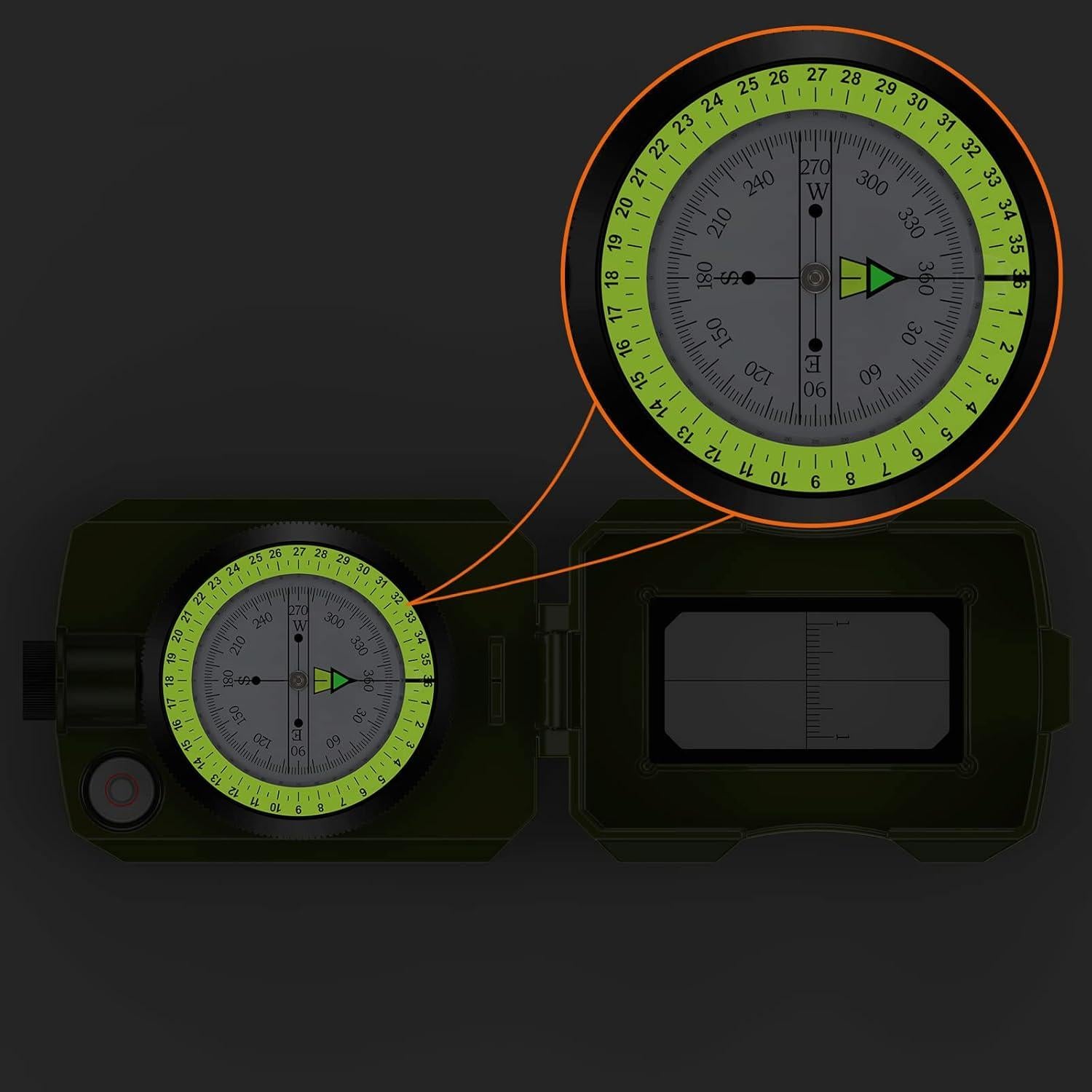 Brújula de Aluminio Proster PST215 IP54 con Clinómetro
