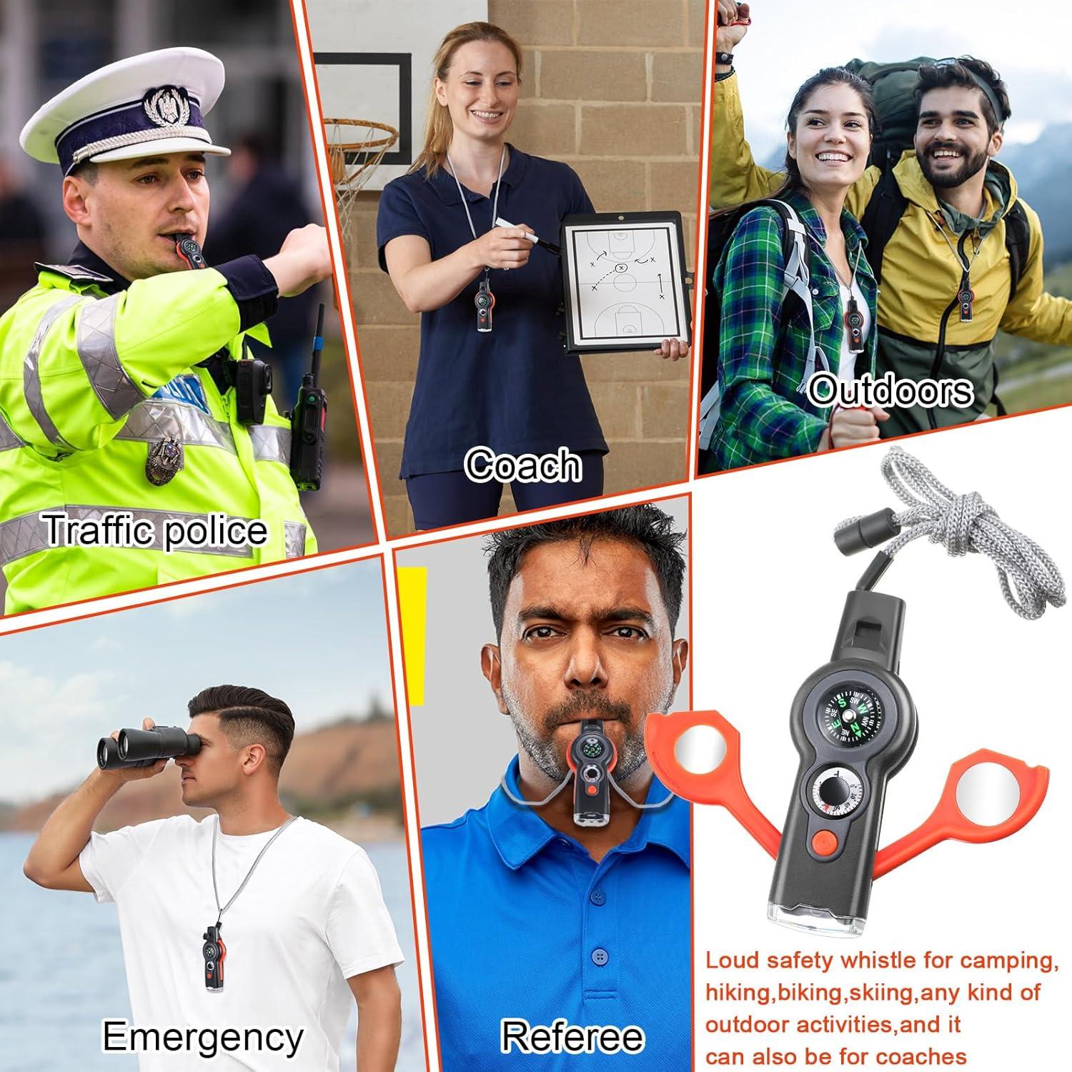 Paquete de 12 Silbatos de Emergencia Arrowbash 7 en 1