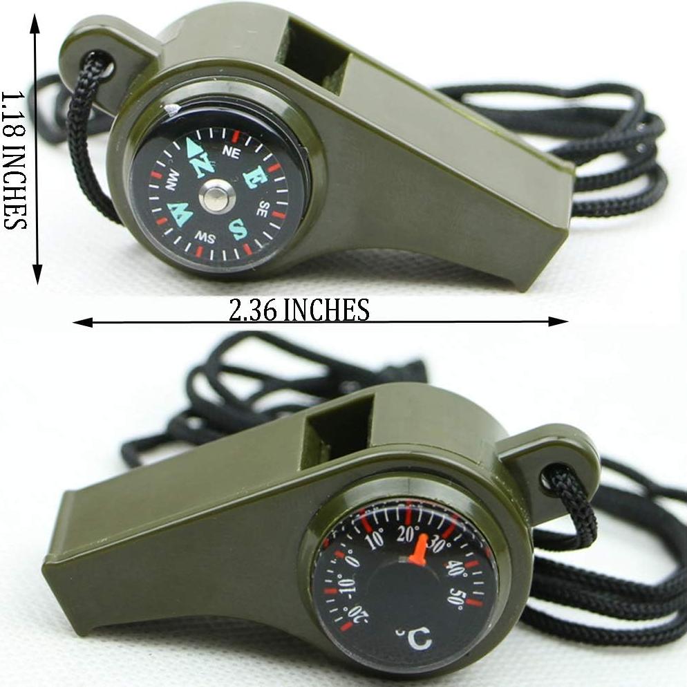 Silbato de Emergencia TTSAM 3 en 1 con Brújula y Termómetro