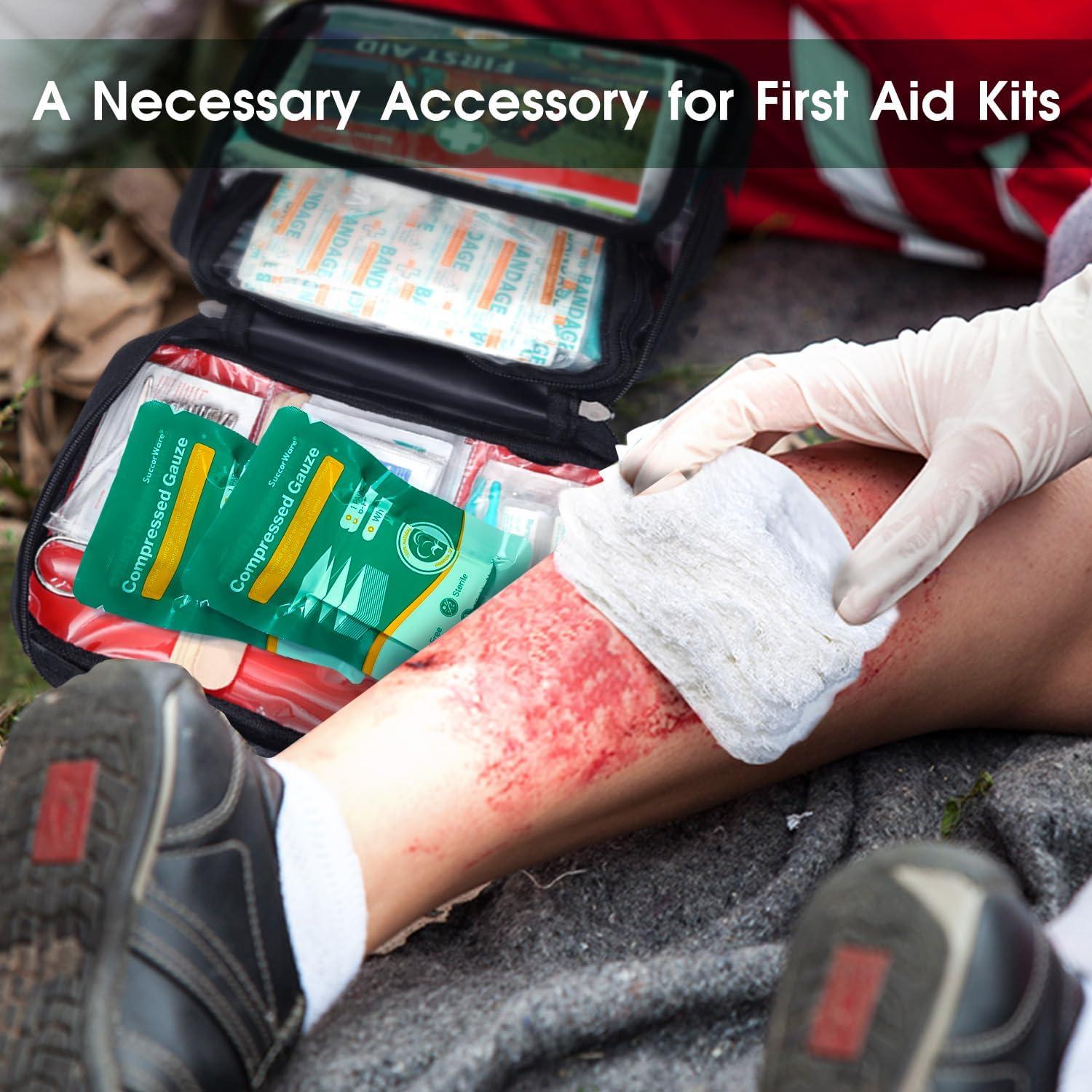 8 Paquetes de Gasa Comprimida Estéril SuccorWare 11.43 cm x 3.81 m