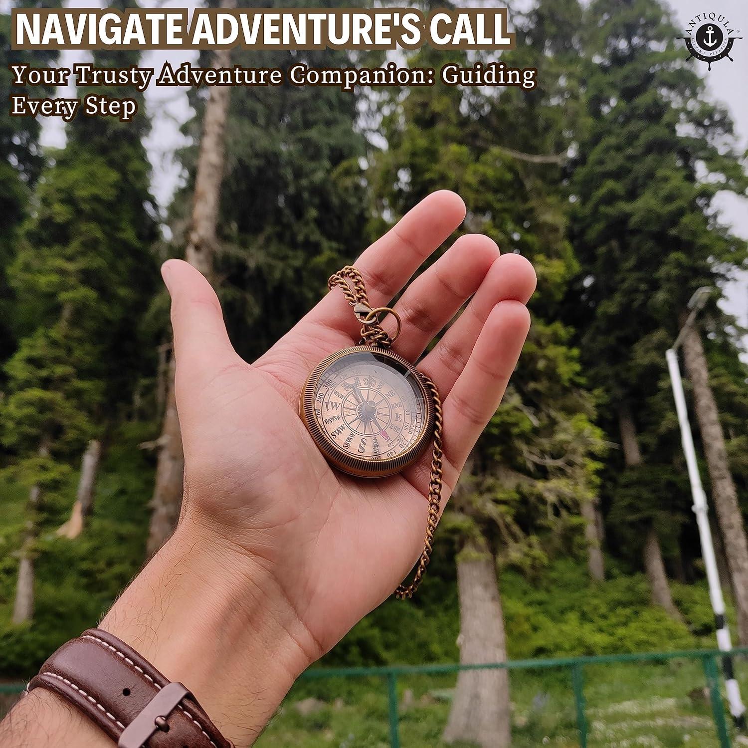 Brújula de Amor Antiqula en Caja de Madera - Regalo Especial