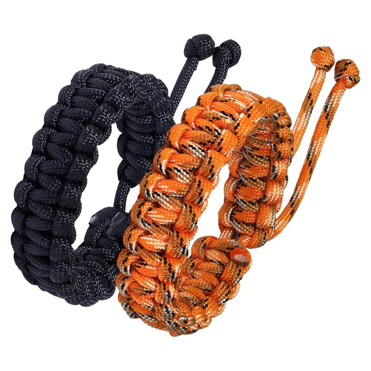 Pulseras de Supervivencia Jewever Paracord Ajustables Juego de 2