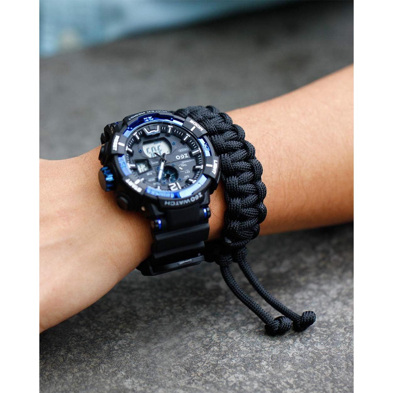 Pulseras de Supervivencia Jewever Paracord Ajustables Juego de 2