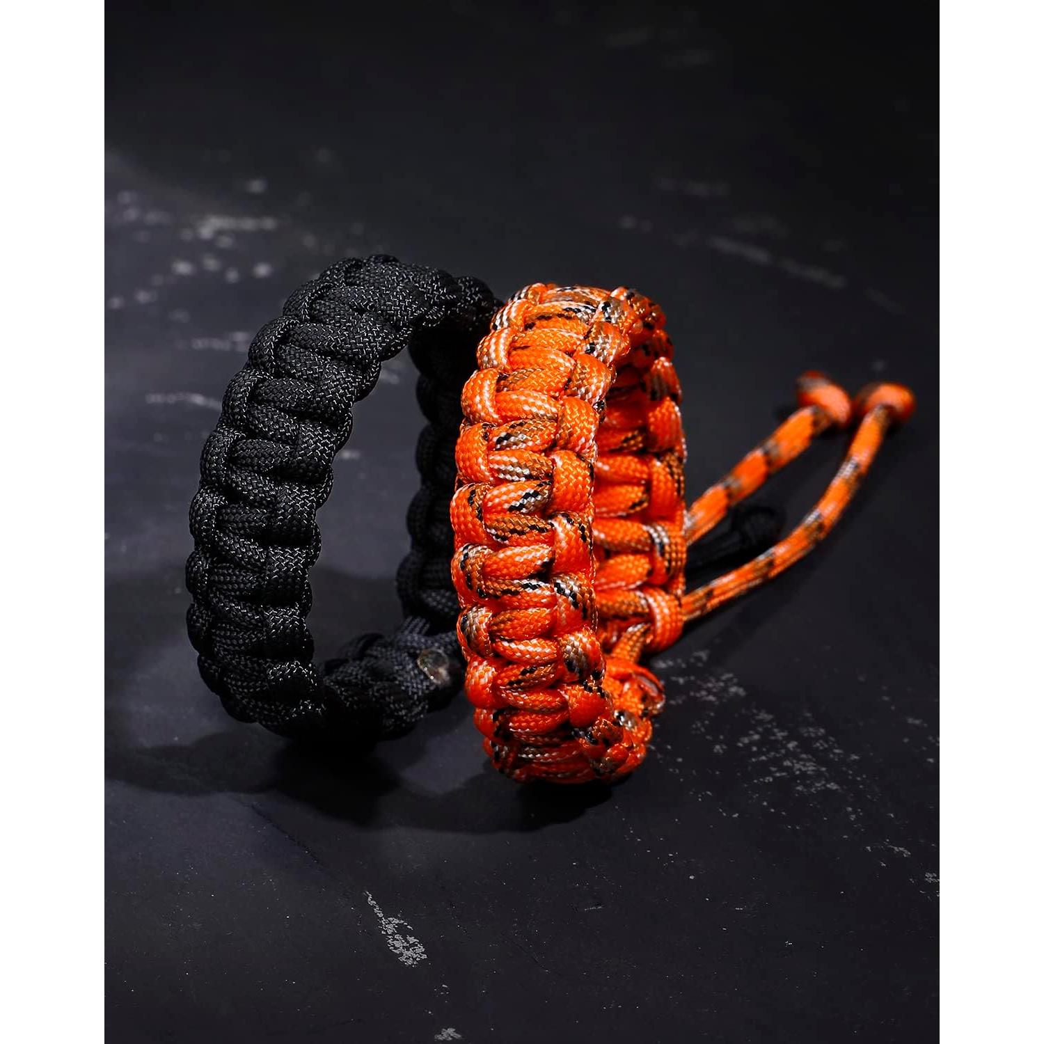 Pulseras de Supervivencia Jewever Paracord Ajustables Juego de 2