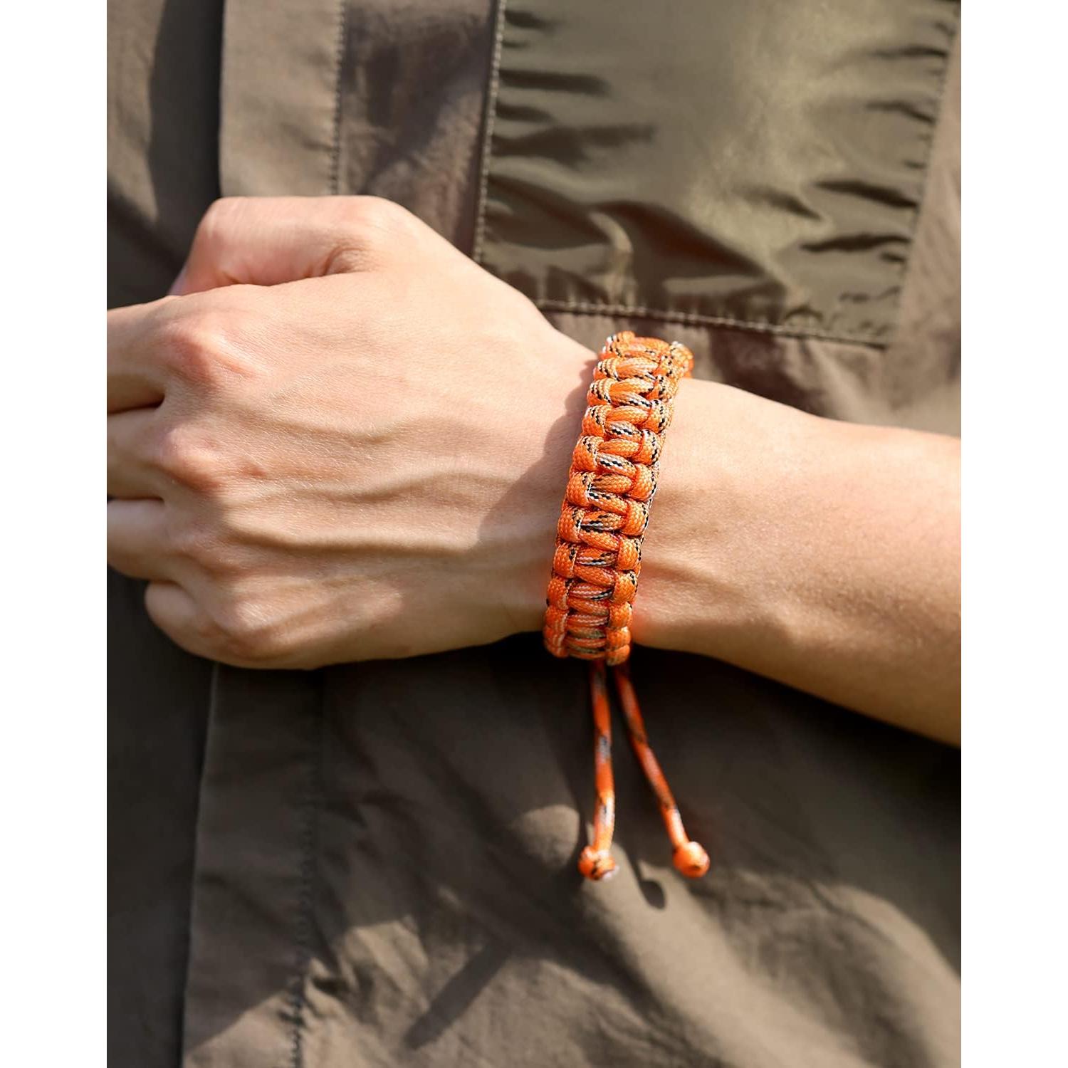 Pulseras de Supervivencia Jewever Paracord Ajustables Juego de 2