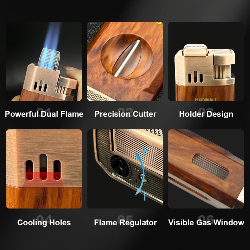 Encendedor Doble Llama Jet Tavlorionx Recargable Butano 8.6cm