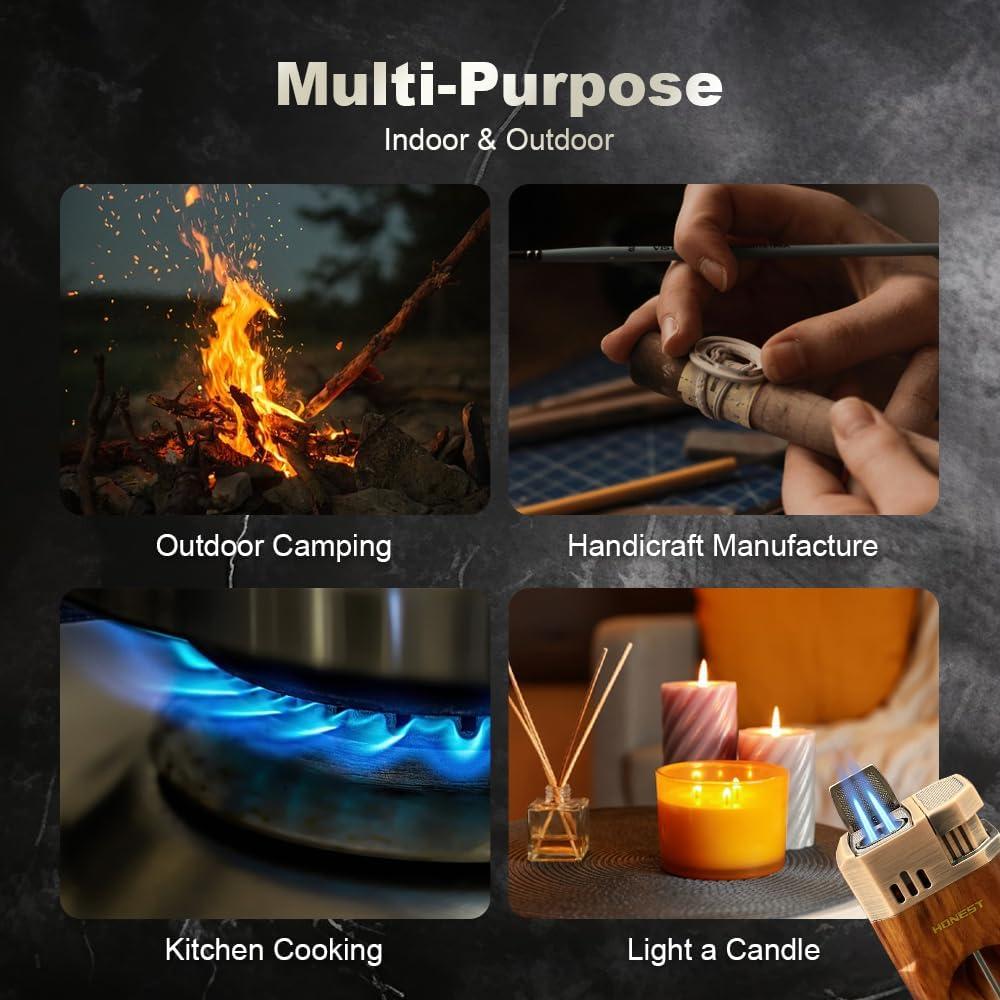 Encendedor Doble Llama Jet Tavlorionx Recargable Butano 8.6cm