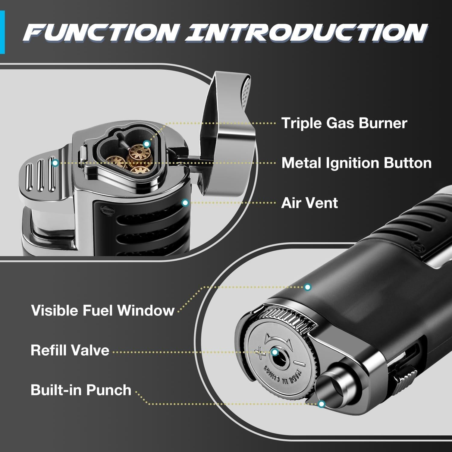 Encendedor Recargable LcFun Triple a Prueba de Viento - Paquete 2