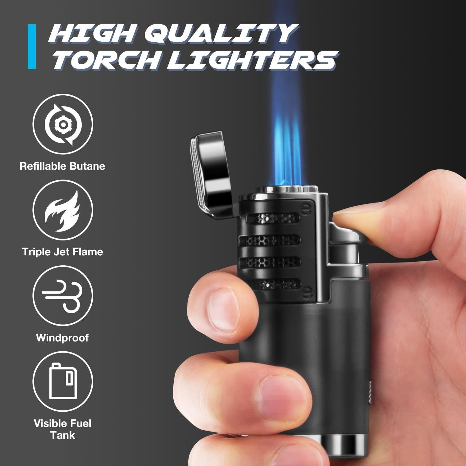 Encendedor Recargable LcFun Triple a Prueba de Viento - Paquete 2