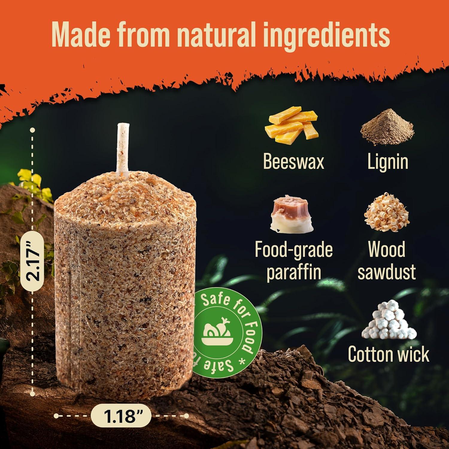 Iniciadores de fuego Mounty Ray - 8 pcs - 20 min de combustión