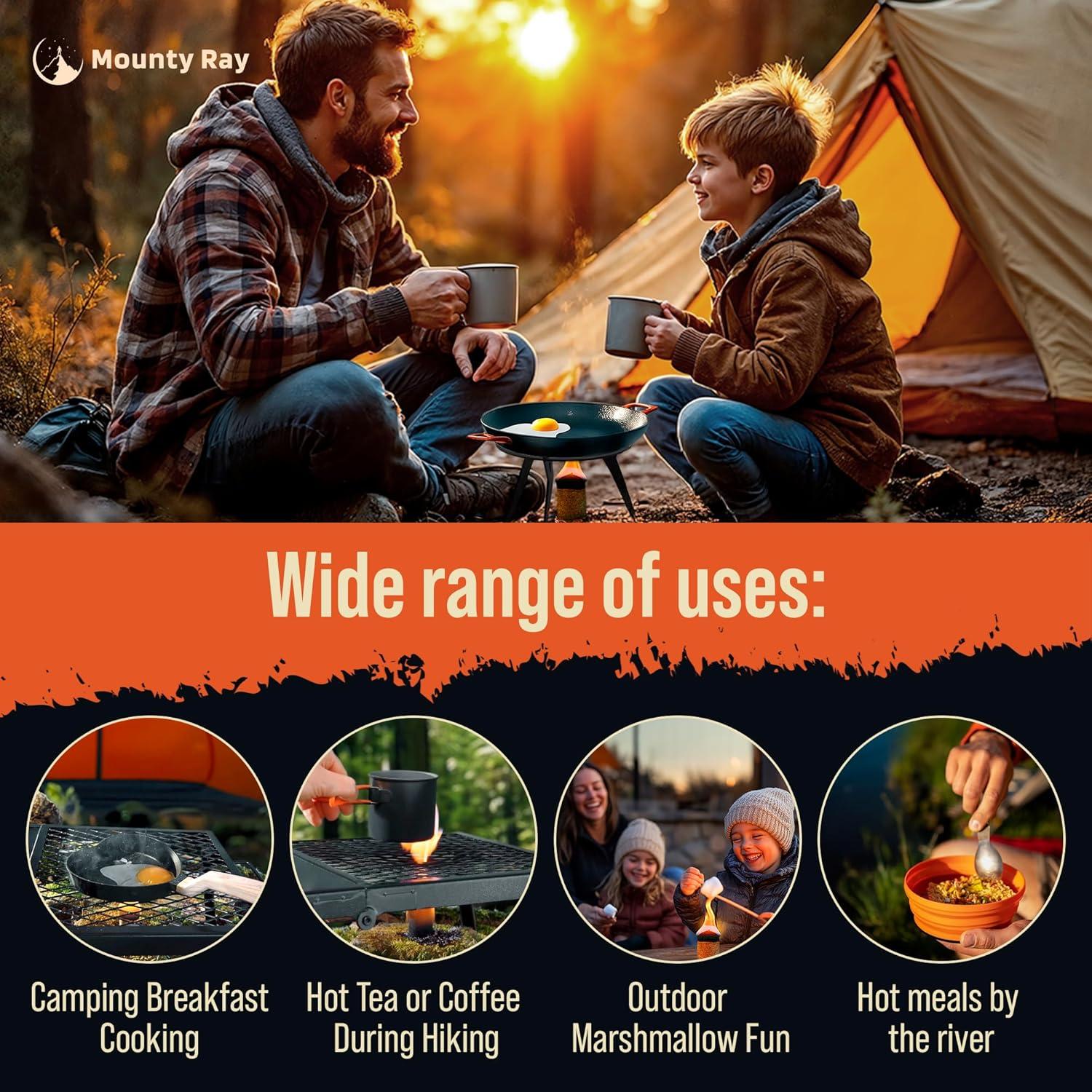 Iniciadores de fuego Mounty Ray - 8 pcs - 20 min de combustión