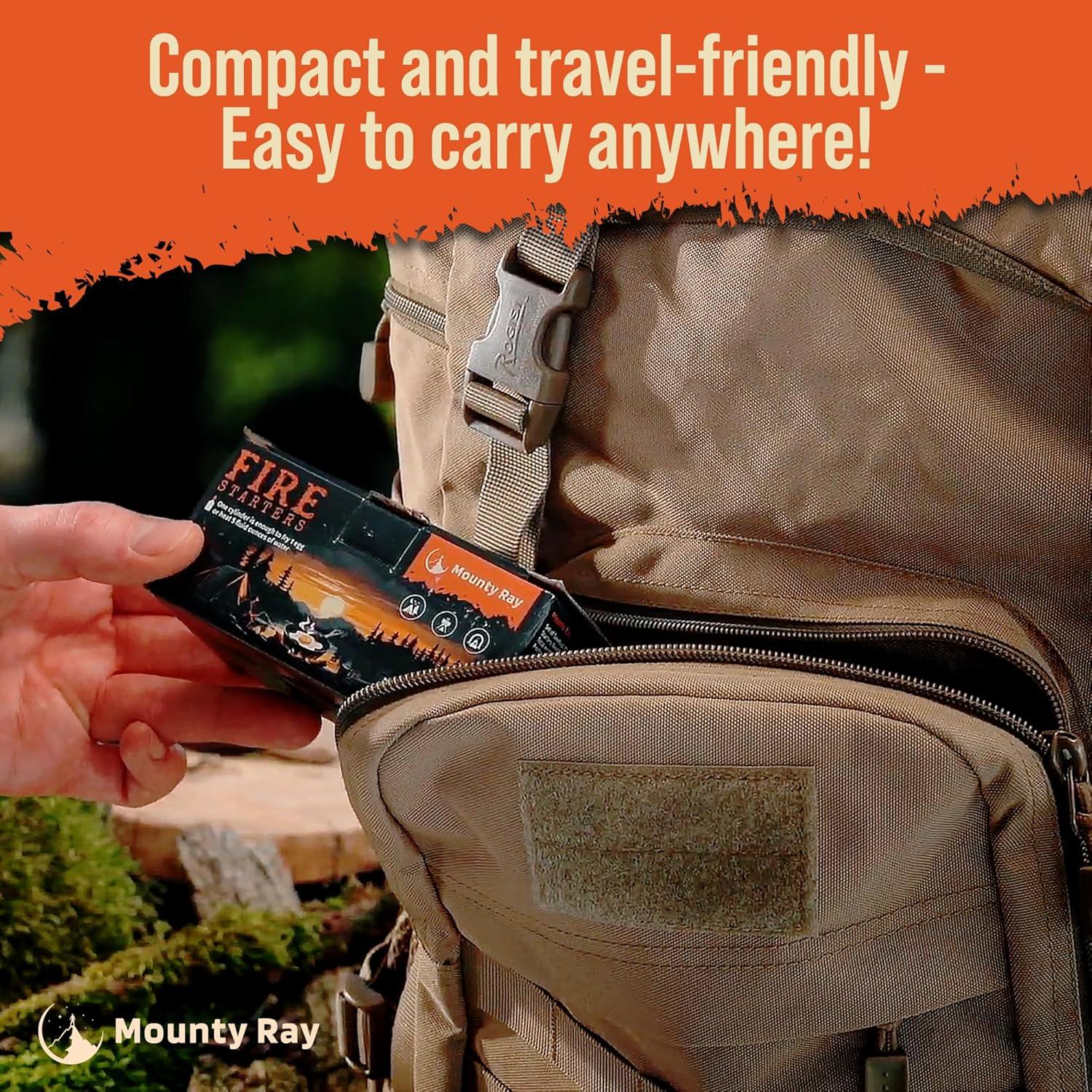 Iniciadores de fuego Mounty Ray - 8 pcs - 20 min de combustión