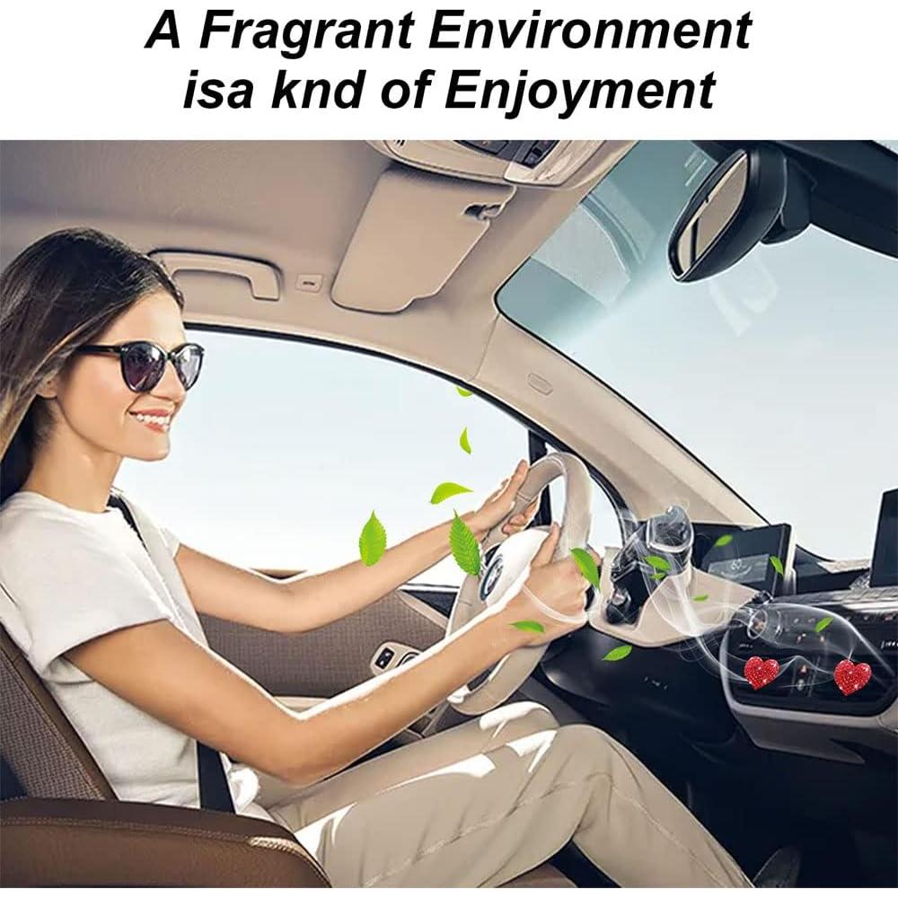 5 Clips de Ventilación de Coche Gowxs Corazones Rojos Brillantes