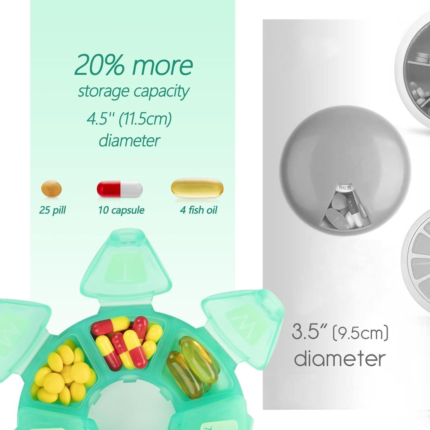 Organizador de Pastillas Semanal YAKLIM 2 Pcs Rosa Azul 11 cm