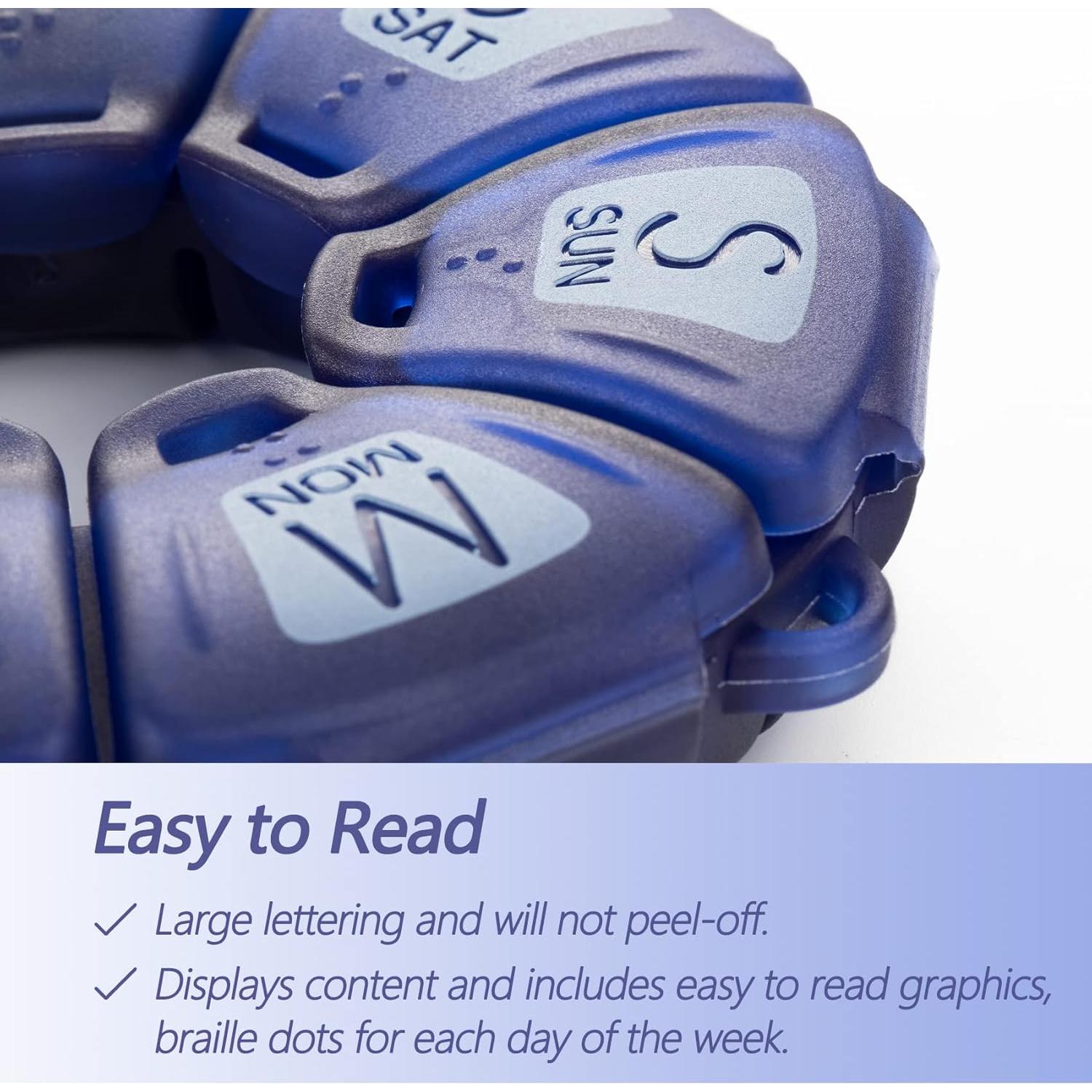 Organizador de Pastillas Semanal YAKLIM 2 Pcs Rosa Azul 11 cm