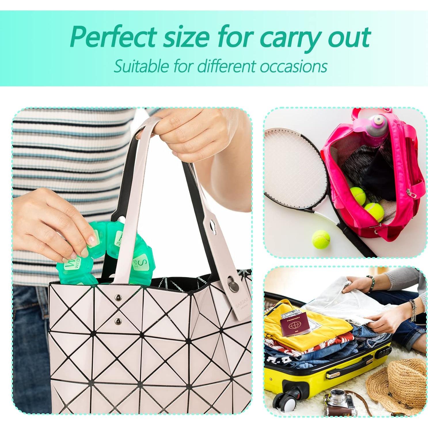 Organizador de Pastillas Semanal YAKLIM 2 Pcs Rosa Azul 11 cm