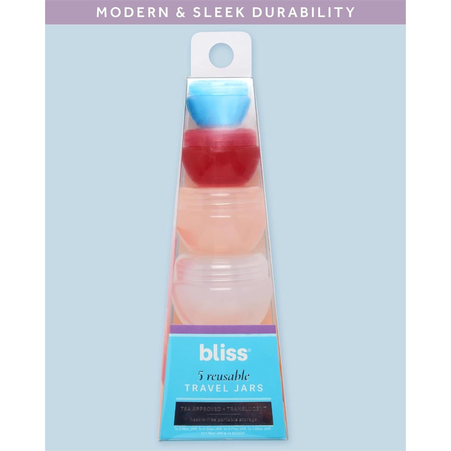 Set de 5 Contenedores de Viaje Bliss - Tapered a Prueba de Fugas