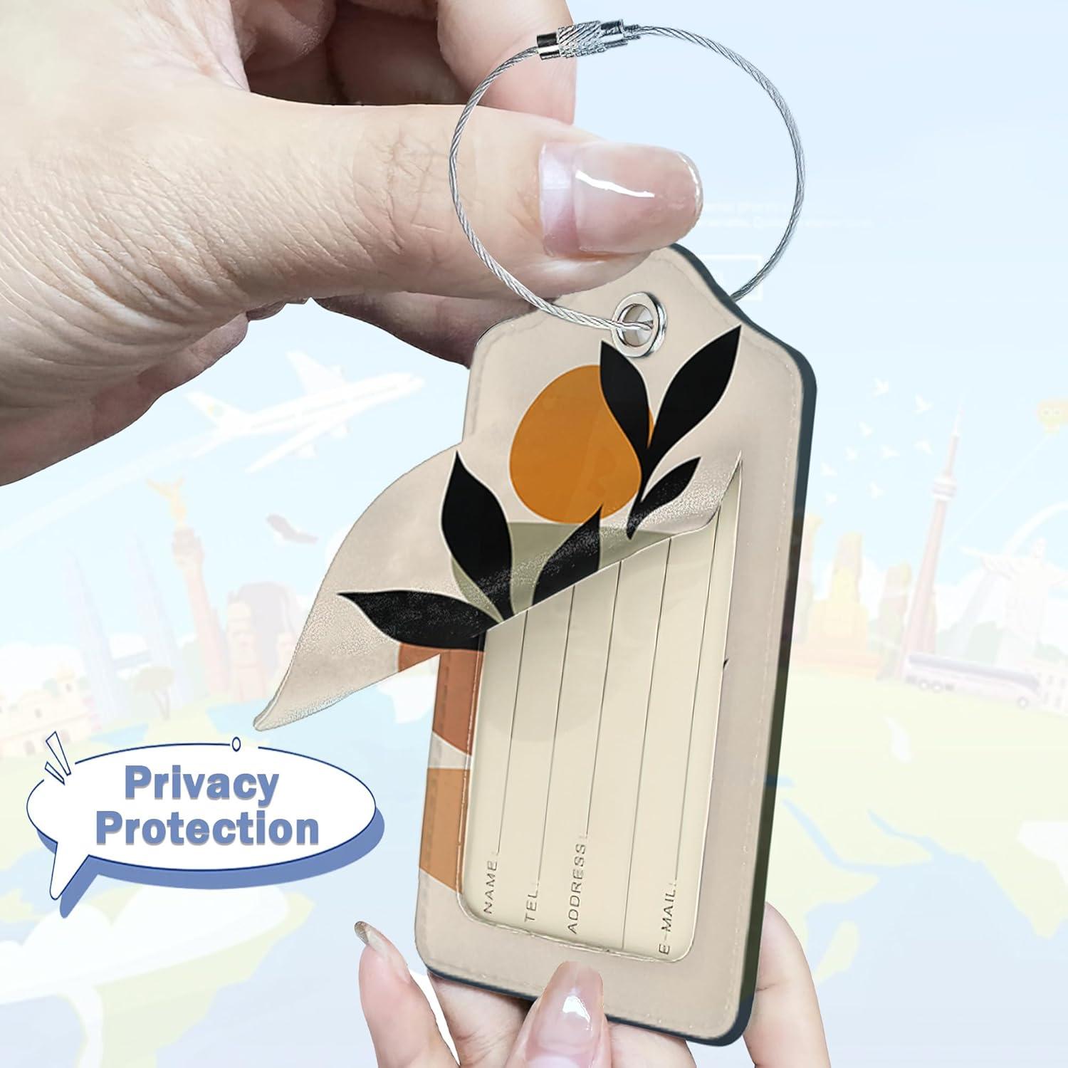 Juego de 3 Etiquetas de Equipaje ZIHONSE en Cuero PU 11.9x7 cm