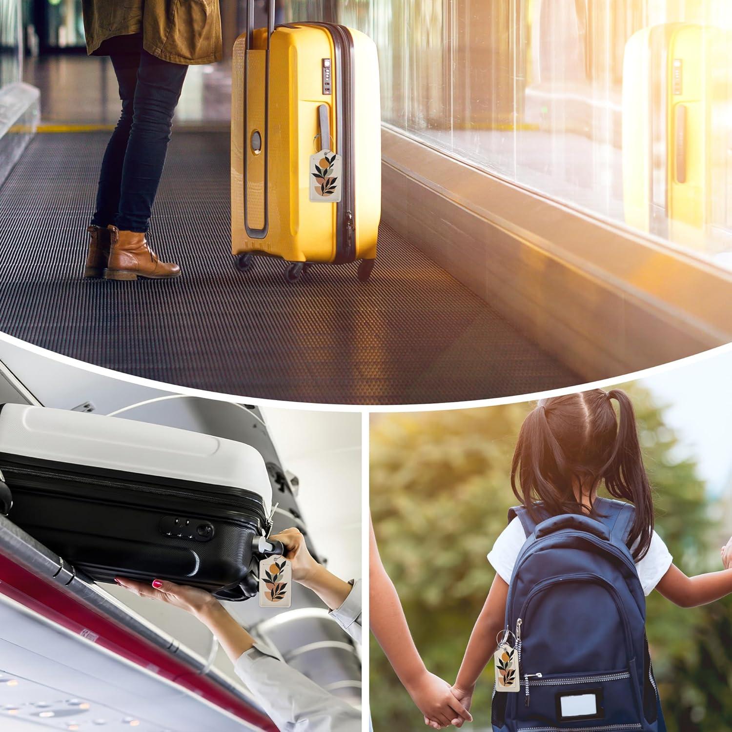 Juego de 3 Etiquetas de Equipaje ZIHONSE en Cuero PU 11.9x7 cm