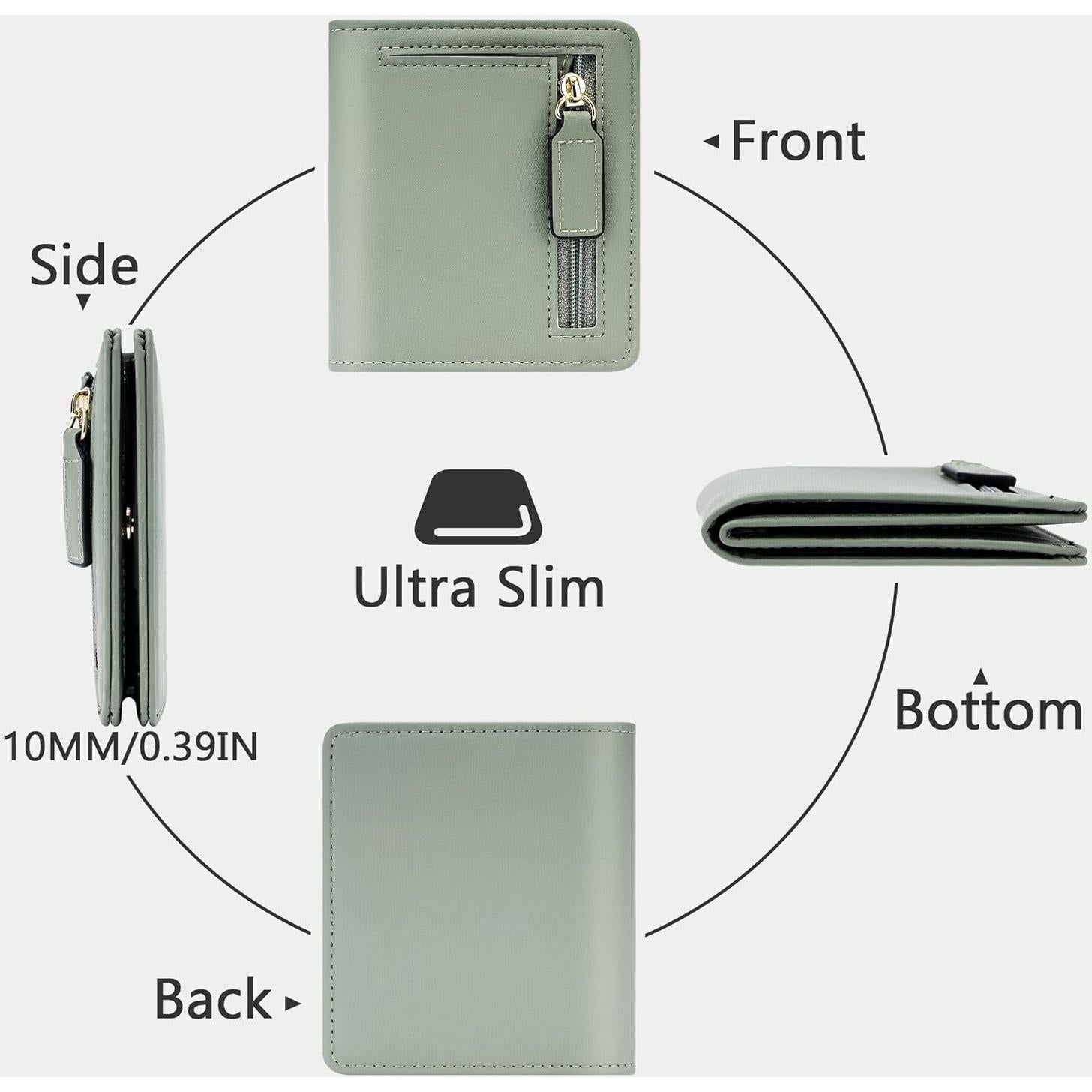 Billetera Compacta Bifold Gostwo Verde con Bloqueo RFID