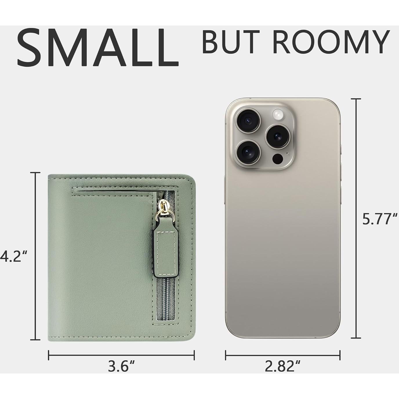 Billetera Compacta Bifold Gostwo Verde con Bloqueo RFID