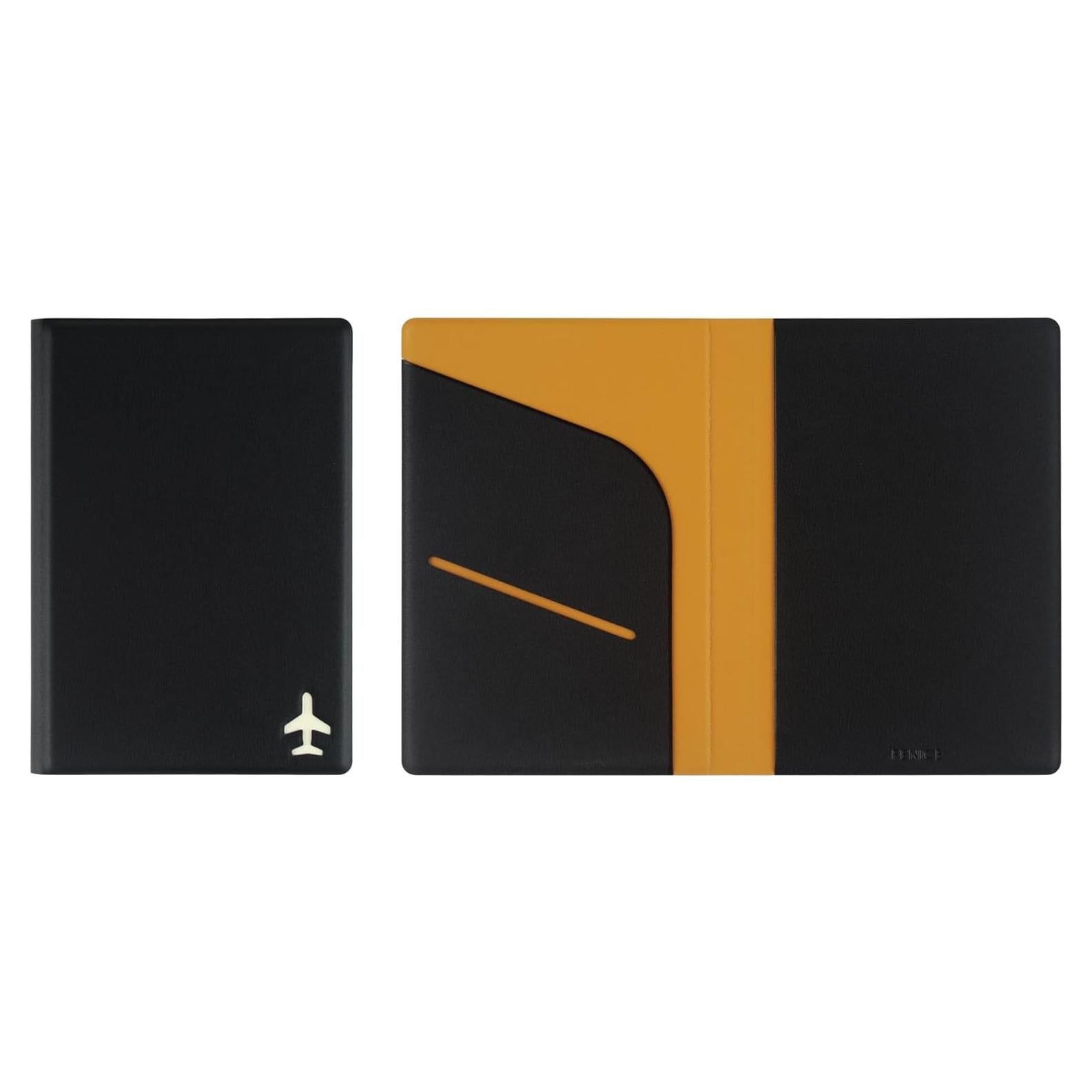 Cubierta de Pasaporte Fenice con Bloqueo RFID Cuero Vegano Negro