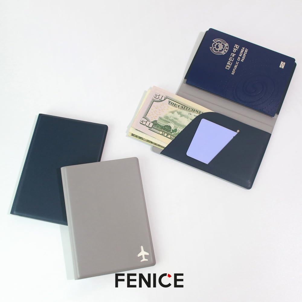 Cubierta de Pasaporte Fenice con Bloqueo RFID Cuero Vegano Negro