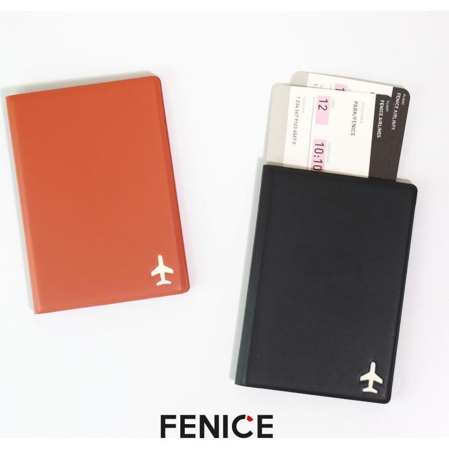 Cubierta de Pasaporte Fenice con Bloqueo RFID Cuero Vegano Negro