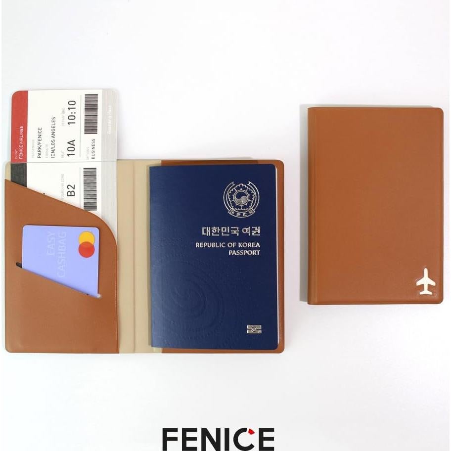 Cubierta de Pasaporte Fenice con Bloqueo RFID Cuero Vegano Negro
