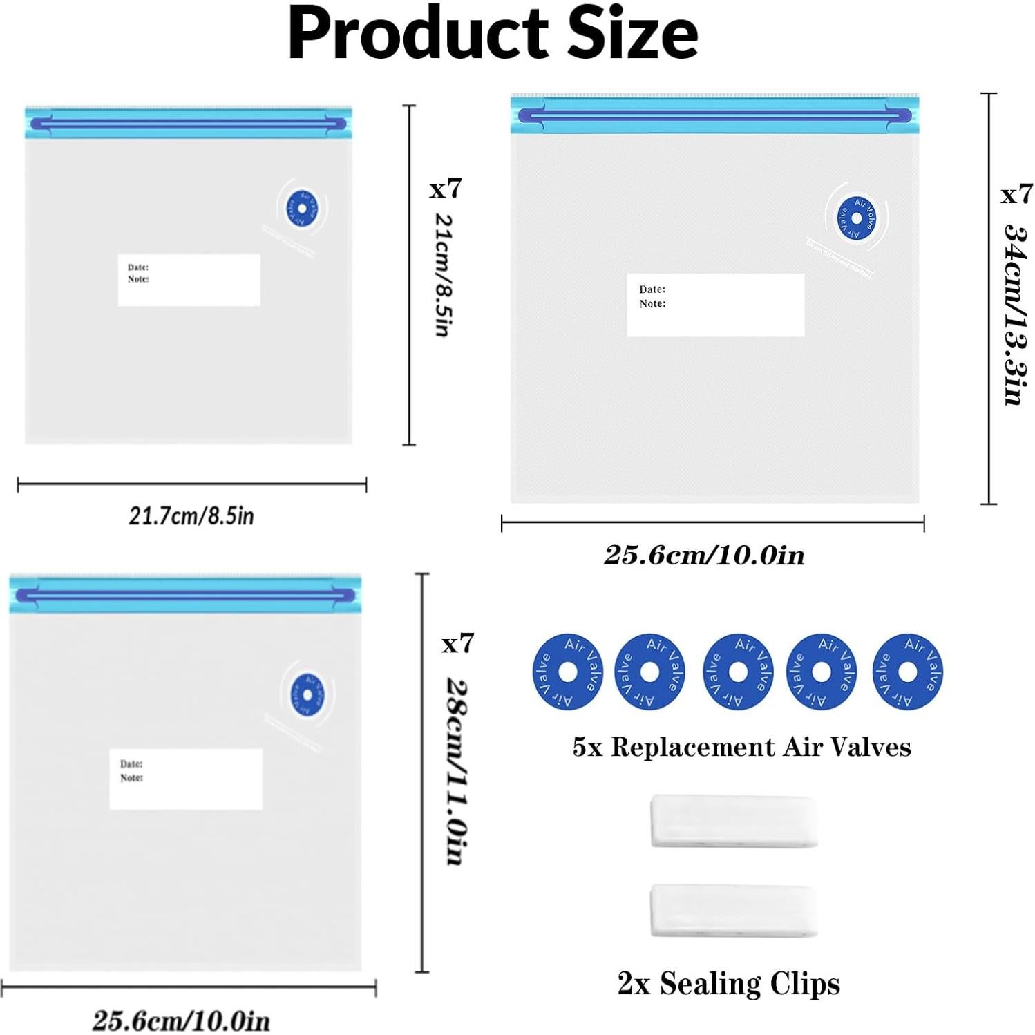 Bolsas Sous Vide Reutilizables Fazlynyi 28 Pcs Sin BPA